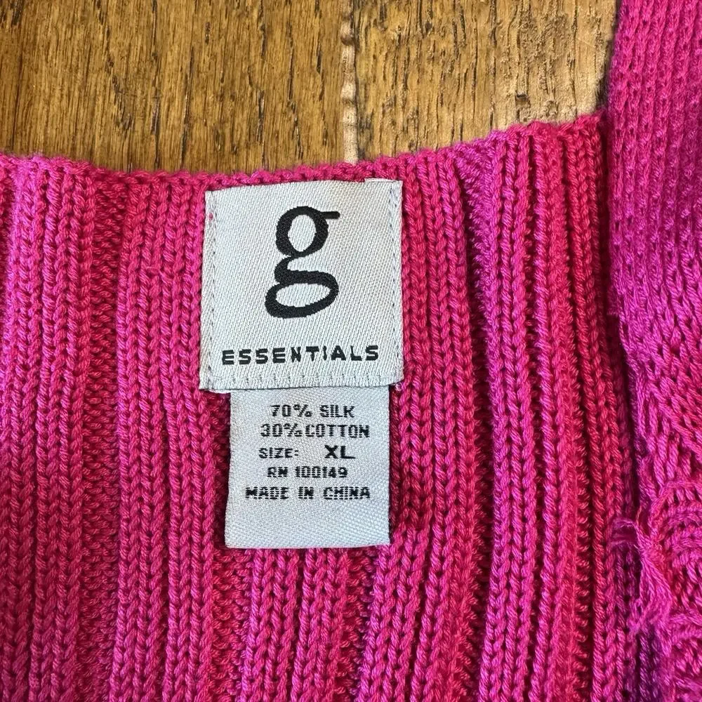 VTG The Collective Works of Berek 2 Pink Flamingo Sweater Silk Blend Tank Sz XL - Picture 8 of 8